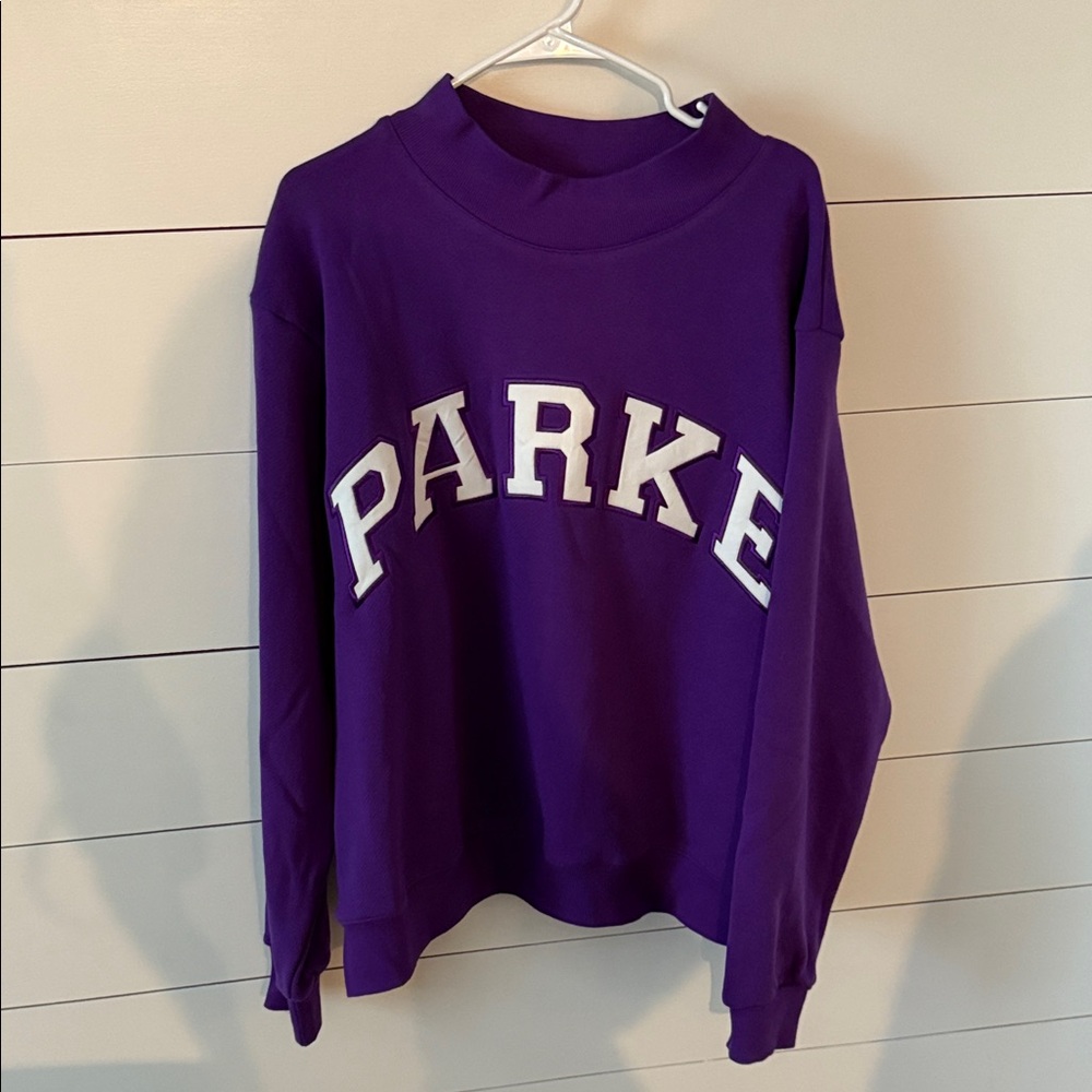 Parke Bold Purple Crew Neck Sweater NEW